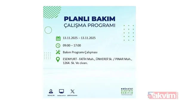 Mahallen listede olabilir! İstanbul'da büyük elektrik kesintisi: BEDAŞ 13 Kasım için saat verdi - 26