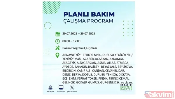 Bugün İstanbul'da elektrik ve su kesintisi var mı? BEDAŞ ve İSKİ duyurdu: Hangi ilçeler etkilenecek? - 37