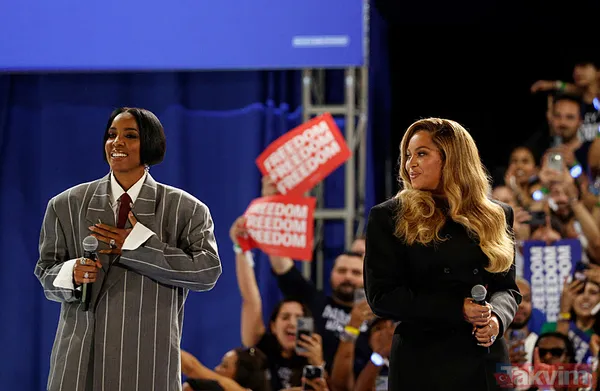 Beyonce Kamala Harris mitinginde! Hollywood yıldızları saflarını belirliyor - 9