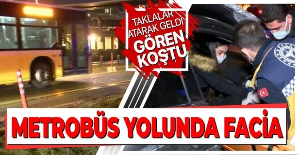 Kadıköy’de korkunç kaza: Takla atarak metrobüs yoluna girdi! Facianın eşiğinden dönüldü