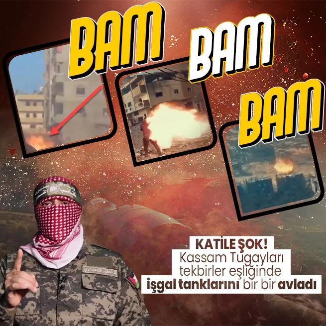 Kassam Tugayları katil İsrail ordusunun tanklarını bir bir vurdu! | Kassam Tugayları: İsraile ait 136 askeri aracı kullanılmaz hale getirdik