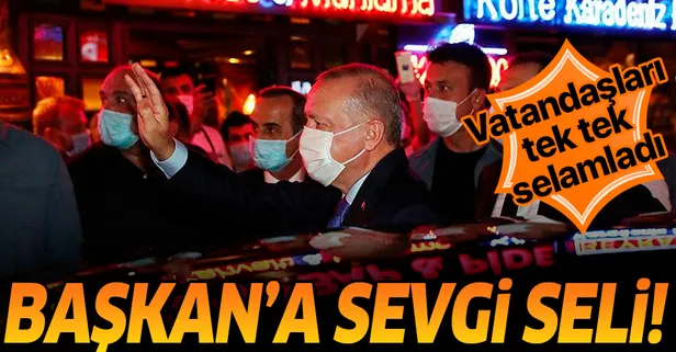 Başkan Recep Tayyip Erdoğan'a Çengelköy'de sevgi seli