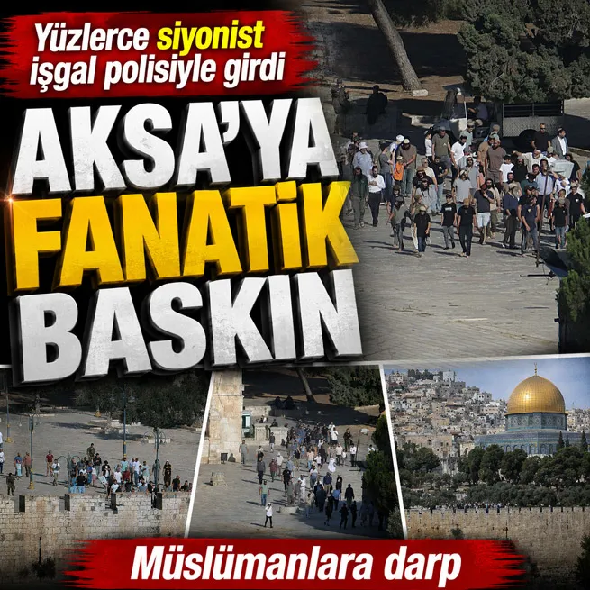 1300den fazla fanatik İsrailliden Mescid-i Aksaya baskın