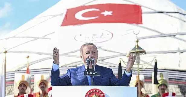 Malazgirt Zaferi’nin 952. yıl dönümü! Başkan Erdoğan Ahlat’tan yerel seçim mesajı verdi