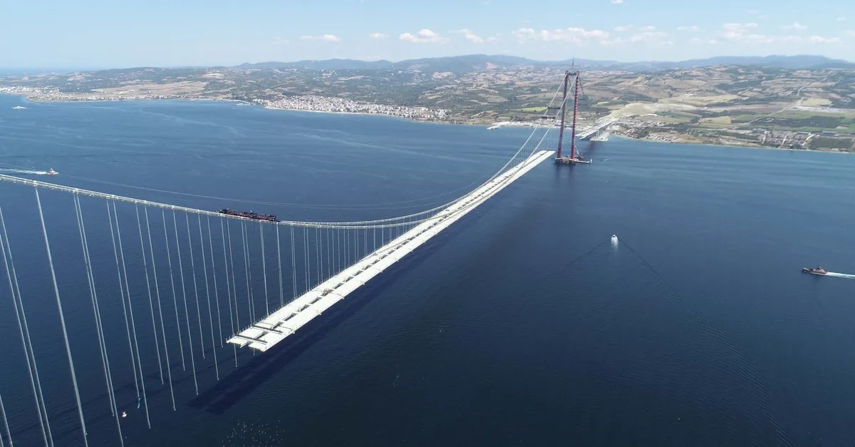 1915 Çanakkale Köprüsü ilk kez böyle görüntülendi! Bu ay sonu tamamlanıyor
