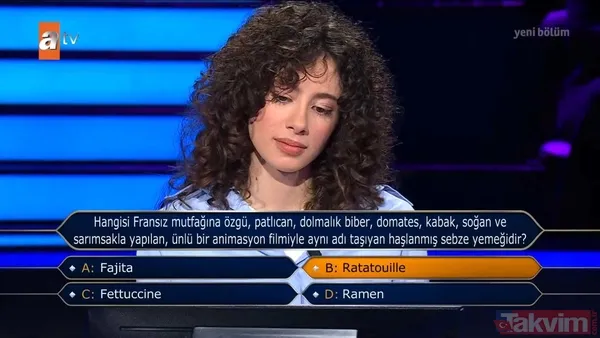 İşte Kim Milyoner Olmak İster'de yarışmacının cevapladığı diğer sorular...