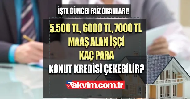Banka banka güncel konut kredisi faiz depremi! 5.500 TL, 6000 TL, 7000 TL maaş alan işçi, memur en fazla ne kadar kredi çekerek ev alabilir?