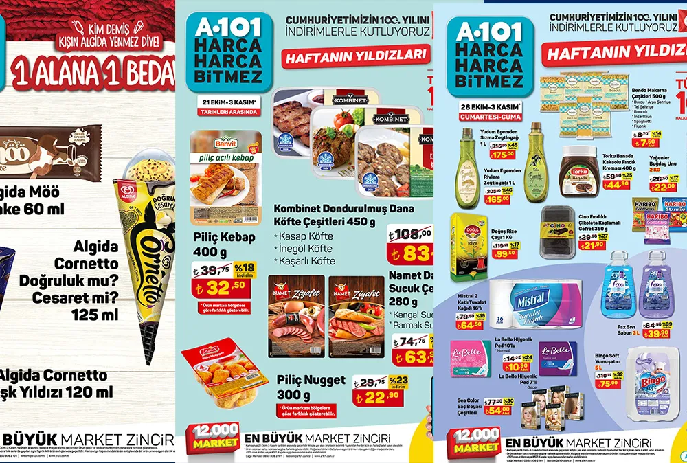 A101 aktüelde 1 alana 1 bedava!