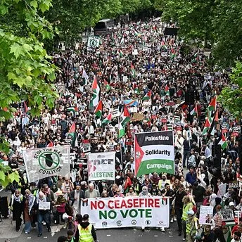 İZLE I İngiltere’nin başkenti Londra’da yüz binler Filistin’e destek gösterisi!
