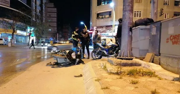 Fena kaza! İki motosikletli  çarpıştı