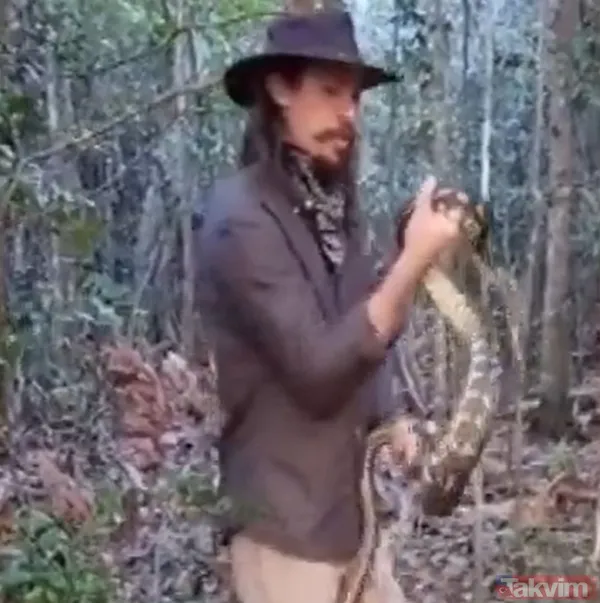 Sadece yardım etmek istemişti! Eline aldığı dev piton talihsiz adamın atardamarını parçaladı: İşte o anlar - 2