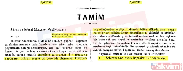 Başıboş sokak köpeği sorununa tarihsel bakış! Atatürk dönemindeki Resmi Gazete'de 'umumi mücade' vurgusu - 15