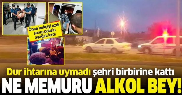 Aksaray’da alkollü sürücü önce bekçiyi ezdi, sonra polis memurunun ayağını kırdı