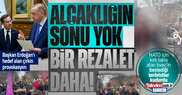 İsveç'te alçak saldırıların ardı arkası kesilmiyor! Teröristlerden Başkan Erdoğan'ın maketine saldırı