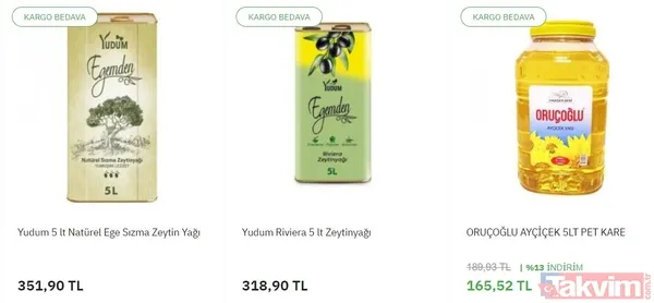 Oruçoğlu Ayçiçek Yağı Pet 5 Lt 165,52 Tl
