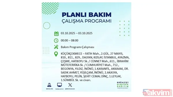 İstanbul'da elektrik kesintisi alarmı: BEDAŞ saat verdi! 3 EKİM ilçe ilçe kesinti programı - 44