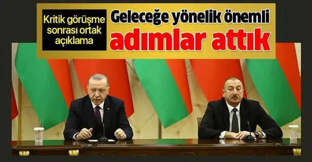 Başkan Erdoğan ile Aliyev'den Azerbaycan'da ortak açıklama