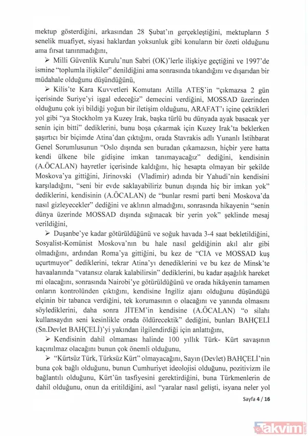 İşte 16 sayfalık İmralı tutanağı... PKK elebaşı Abdullah Öcalan Suriye için ne dedi? İsrail ve MOSSAD iddiası - 9