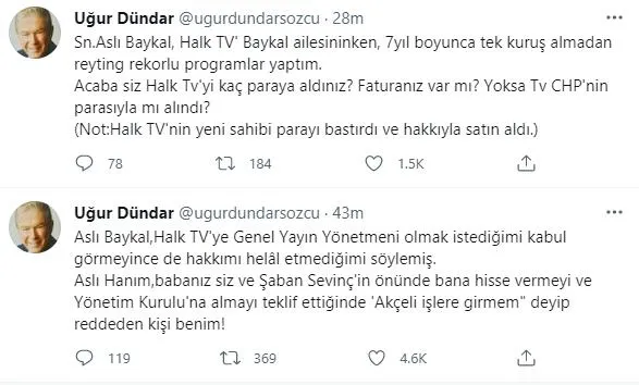 Uğur Dündar bombanın pimini çekti: "Halk Tv'yi kaç paraya aldınız? Faturanız var mı? Yoksa CHP'nin parasıyla mı alındı?"-4