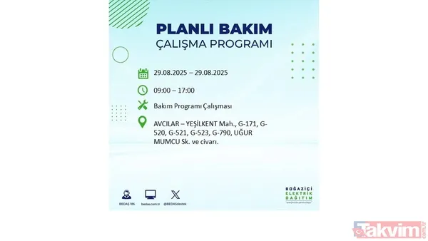 🔵29 Ağustos'ta İstanbul'da Elektrik Kesintisi Yaşanacak İlçeler
