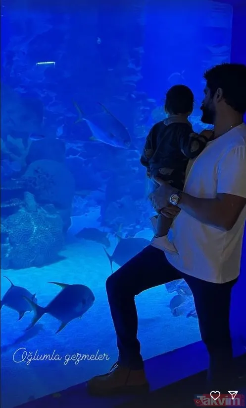 11 aylık bebeklerine bakın! Kuruluş Osman’ın yıldızı Burak Özçivit kural bozup paylaşmaya doyamadı: Oğlumla gezmeler! Fahriye Evcen de... - 27