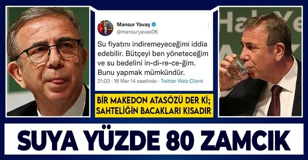 CHP’li Mansur Yavaş’ın maskesi düştü! Ankara Büyükşehir Belediyesi’nin suya yüzde 80 zammı büyük tepki görüyor