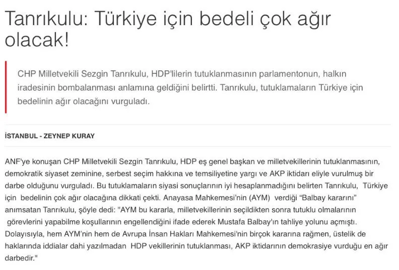 CHP'li vekil PKK'nın ajansına konuştu-1
