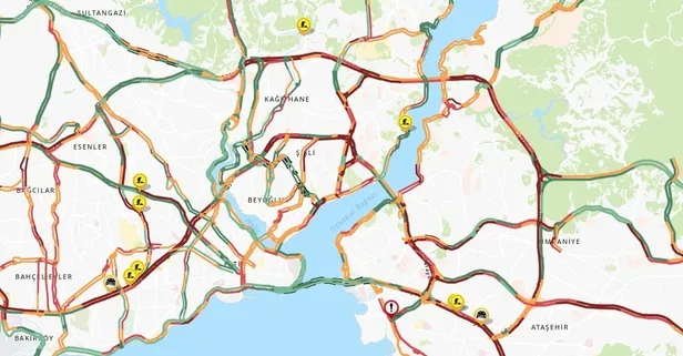 Yağışlı hava İstanbul'da trafik durma noktasına geldi: Yoğunluk yüzde 90'a çıktı