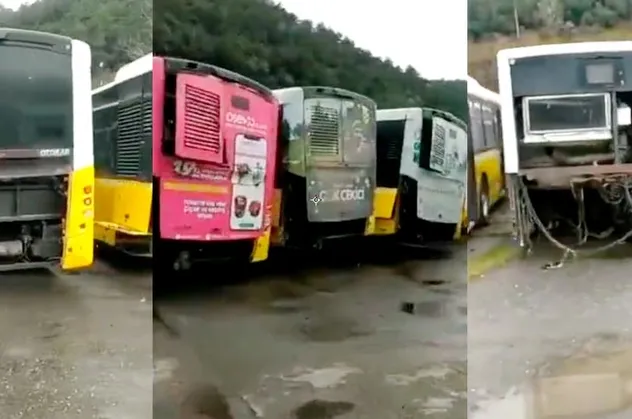 Bakım ihalesini CHP'li Özgür Karabat'a veren İETT'nin otobüs mezarlığı görüntülendi! Sosyal medyayı ayağa kaldıran video