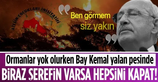 Ormanlar yok olurken CHP’li Kemal Kılıçdaroğlu yalan peşinde: Biraz şerefin utanman varsa hepsini kapat!