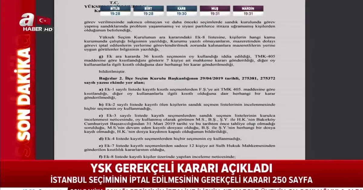İşte YSK'nın gerekçeli kararı