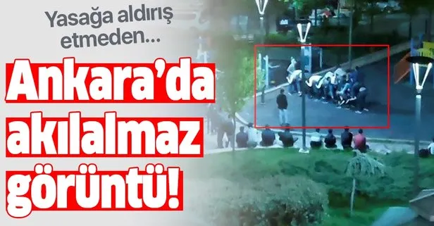 Ankara’da sokağa çıkma yasağına uymayan bir grup parkta uzun eşek oynadı