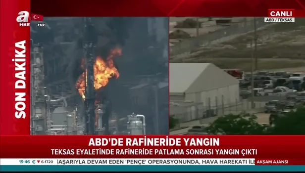 Son dakika: ABD'de rafineride yangın!