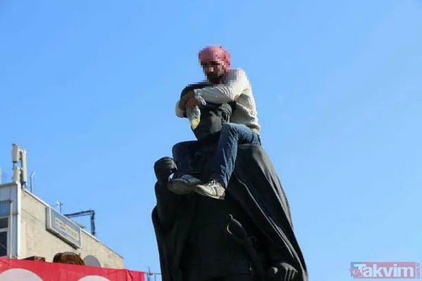 Atatürk heykeline çıkan balici linç edildi