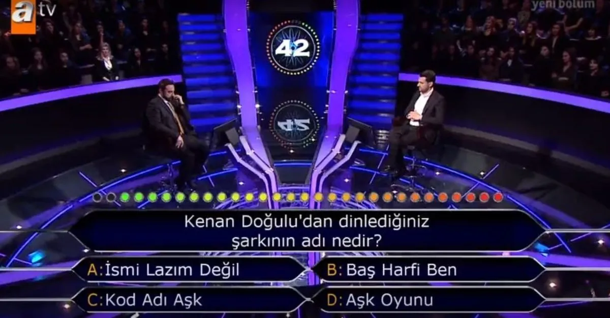 kim milyoner olmak ister sorusu kenan dogulu dan dinlediginiz sarkinin adi nedir takvim