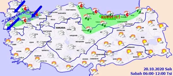 Meteoroloji o illeri tek tek uyardı! Kuvvetli yağış geliyor | 20 Ekim HAVA DURUMU-2