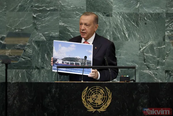 Başkan Erdoğan BM kürsüsünden karelerle gösterdi... Bebek katili Yunanistan - 11