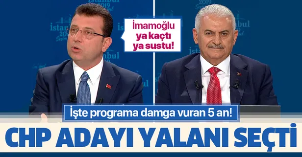 Binali Yıldırım-Ekrem İmamoğlu canlı ortak yayınına damga vuran 5 an! İmamoğlu yalan söylemeyi tercih etti