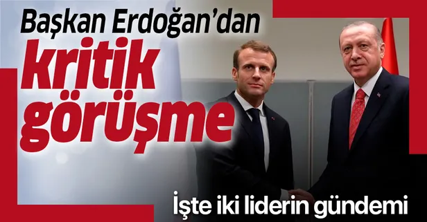 Son dakika: Başkan Erdoğan, Fransa Cumhurbaşkanı Macron ile telefonda görüştü