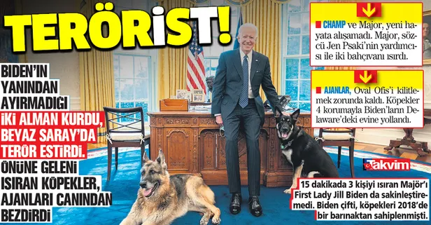 Biden’ın yanından ayırmadığı iki alman kurdu, Beyaz Saray’da terör estirdi