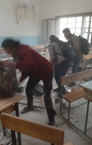 Son dakika: PKK/YPG terör örgütünden Afrin merkezde yer alan 2 okul ve 1 camiye 4 Grad füzeli saldırı