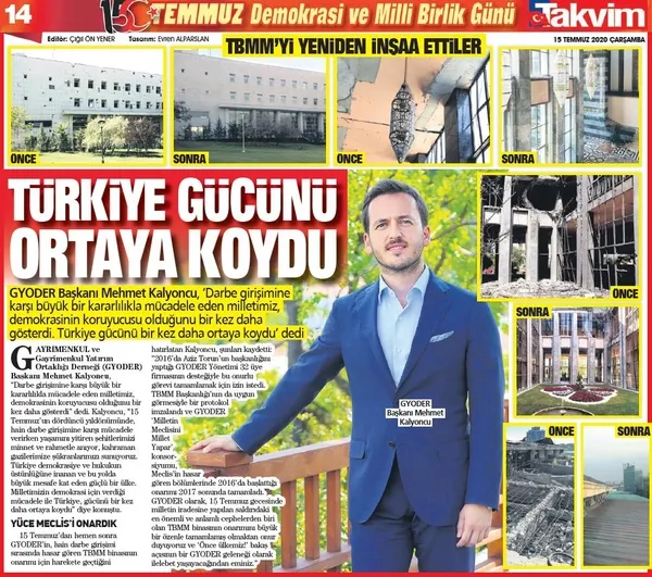 Dev projeler hayata geçirildi, Türkiye daha da güçlendi | Takvim Gazetesi 15 Temmuz özel eki-10