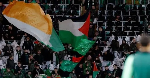 Celtic kulübü izin vermedi taraftar yasak dinlemedi! Atletico Madrid maçında Filistin bayraklı koreografi