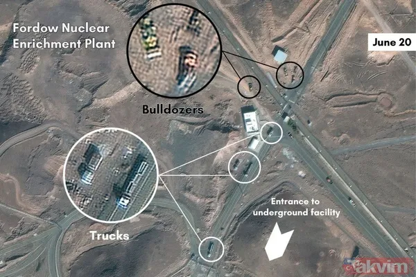 İran'ın Fordo operasyonu uydu kamerasında! ABD vurmadan iki gün önce olağandışı kamyon trafiği... Uranyumu naklettiler - 9