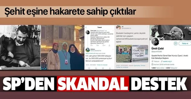 Saadet Partililerden Hilal Kaplan ve 15 Temmuz şehidi İbrahim Yıldız’ın eşine hakarete skandal ‘destek’