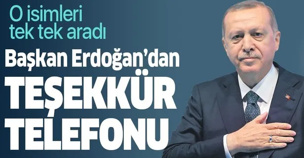 Başkan Erdoğan'dan teşekkür telefonu