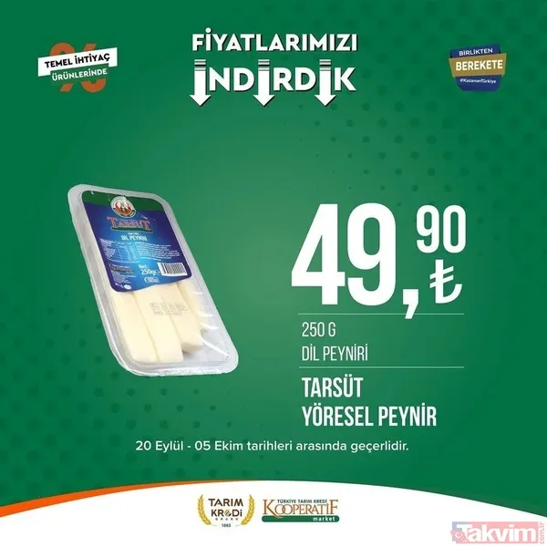 Tarım Kredi 5 Ekim FİYAT LİSTESİ 2023! Kooperatif marketlerinde indirimlerin son günü! Kırmızı mercimek 22.25, tost peyniri 59. 90... - 12
