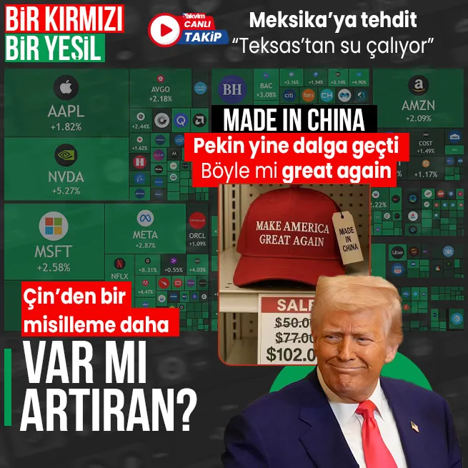 CANLI | Piyasalarda ralli! ABD Çine vergileri yüzde 145e yükseltti Trump Meksika Teksastan su çalıyor dedi