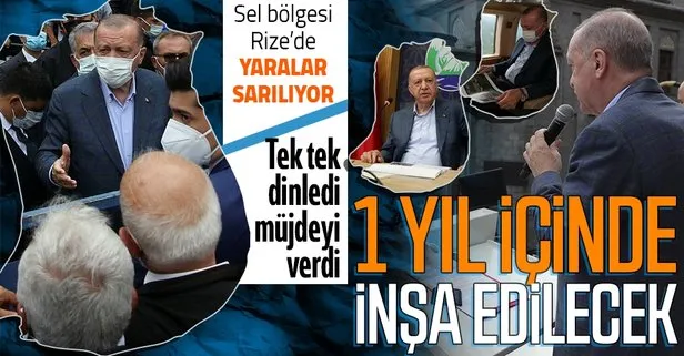 Başkan Erdoğan selin vurduğu Rize’de incelemelerde bulundu, son durumu açıkladı!