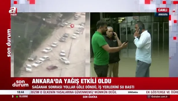 Ankara’da yağışlı etkili oldu! Sağanak sonrası yollar göle döndü, iş yerlerini su bastı